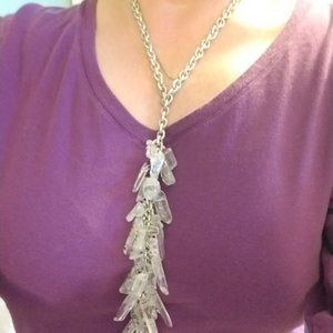 GORGEOUS Quartz "Crystal waterfall" necklace. Energy Amplifier